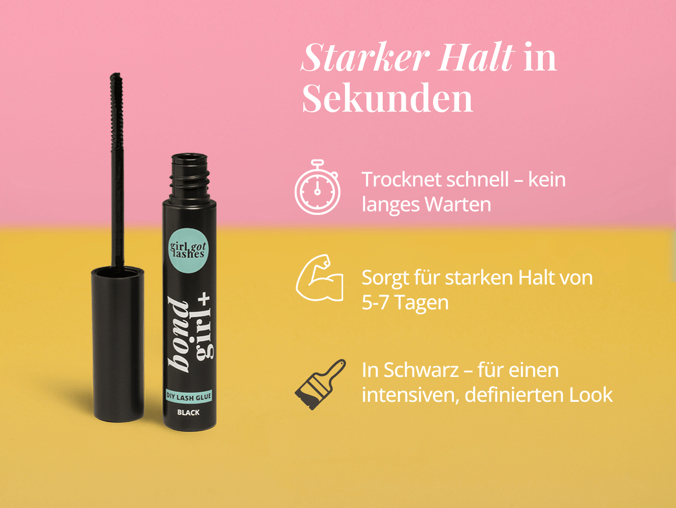 BOND GIRL+ – Wimpernkleber schwarz (3er Pack)
